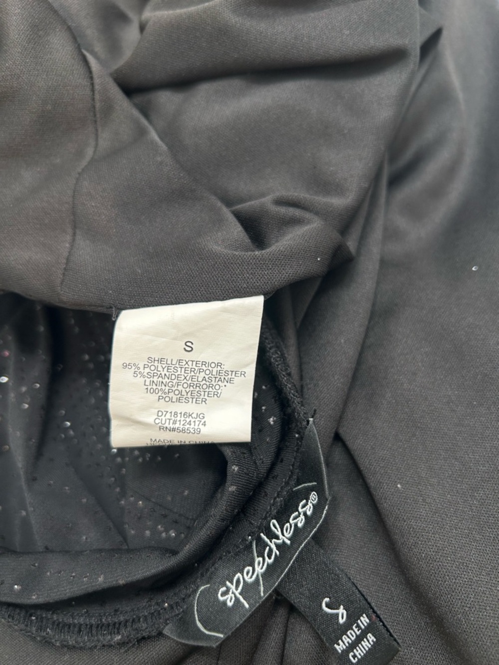 Speechless Black Sleeveless Mock-Neck Mini Dress with Subtle Sparkle - Picture 4 of 4